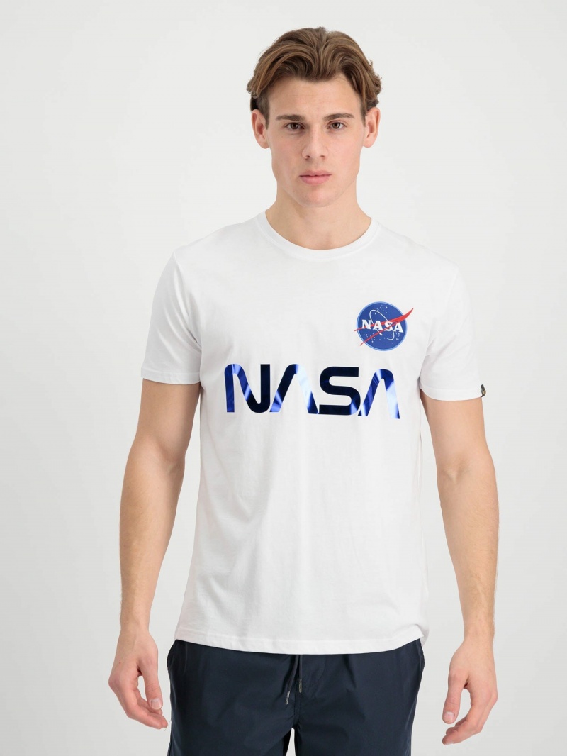 Alpha Industries T Shirts On Sale South Africa - Mens Nasa Reflective White